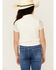 Image #4 - Shyanne Girls' Aspen Pearl Snap Tie-Front Short Sleeve Shirt, Off White, hi-res