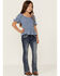Image #3 - Shyanne Little Girls' Contrast Stitch & Embroidered Bootcut Jeans, Blue, hi-res
