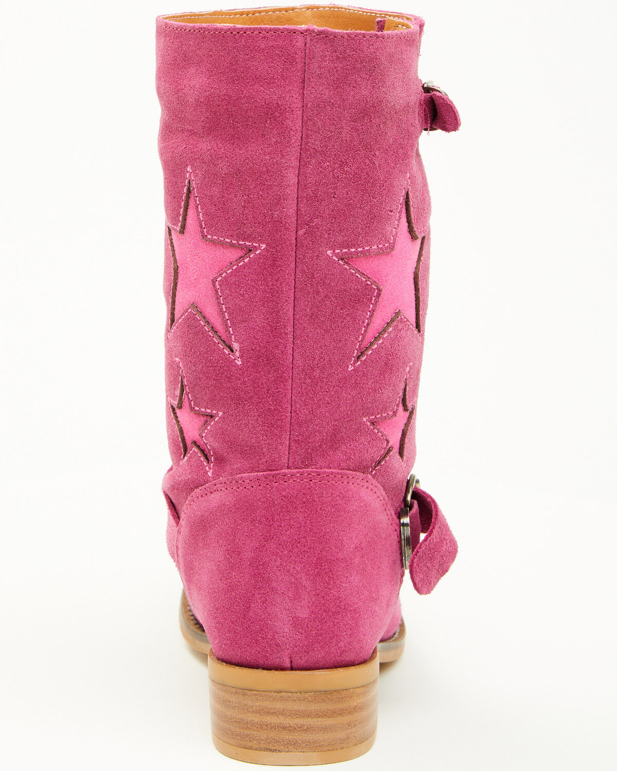 Image #5 - Dingo Girls' Blacklist Star Inlay Harness Boots - Square Toe, Pink, hi-res