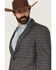 Image #2 - Rock & Roll Denim Men's Plaid Print Button-Down Sport Coat, Charcoal, hi-res