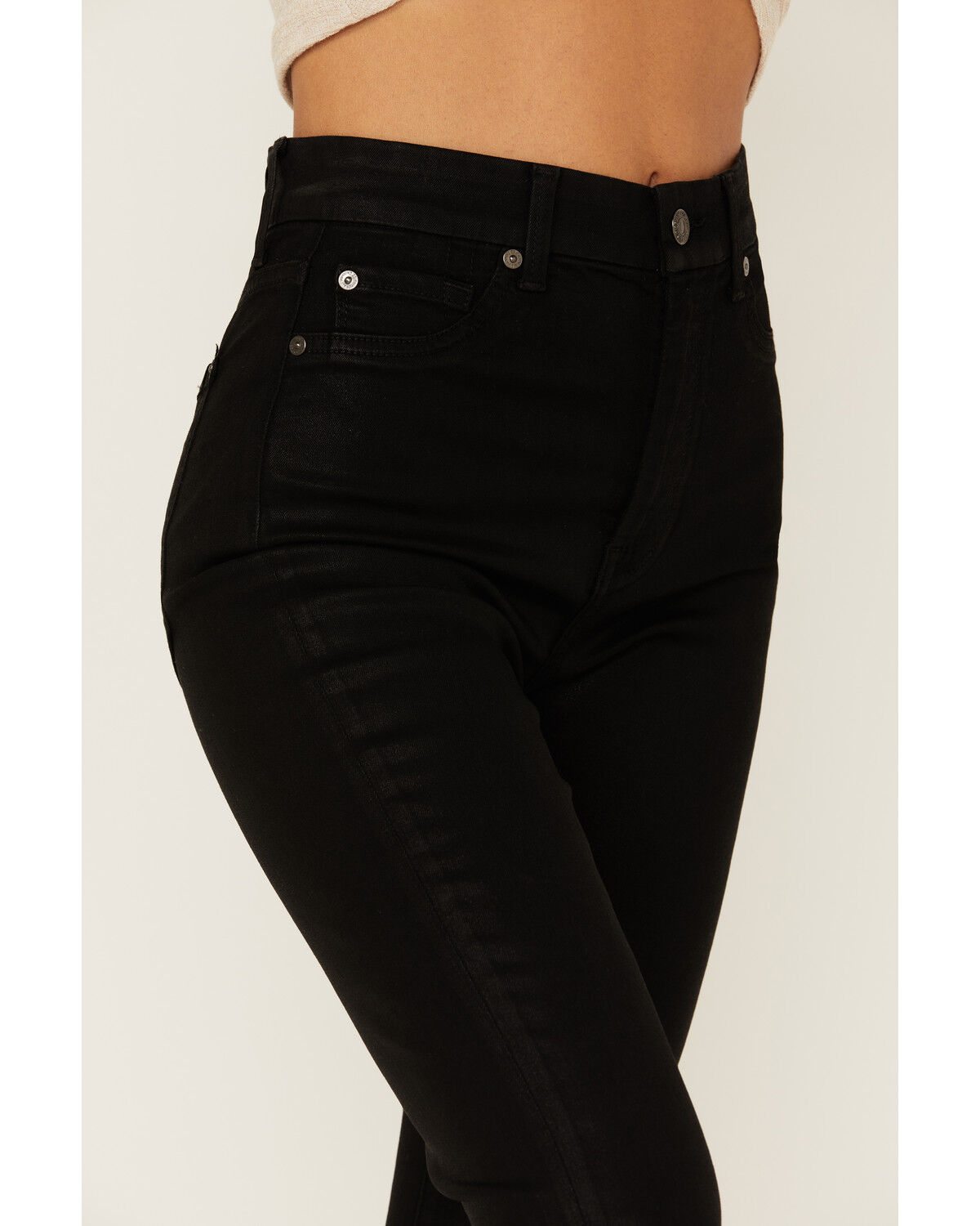Image #2 - 7 For All Mankind Women's Coated High Waist Ankle Skinny Jeans, Black, hi-res