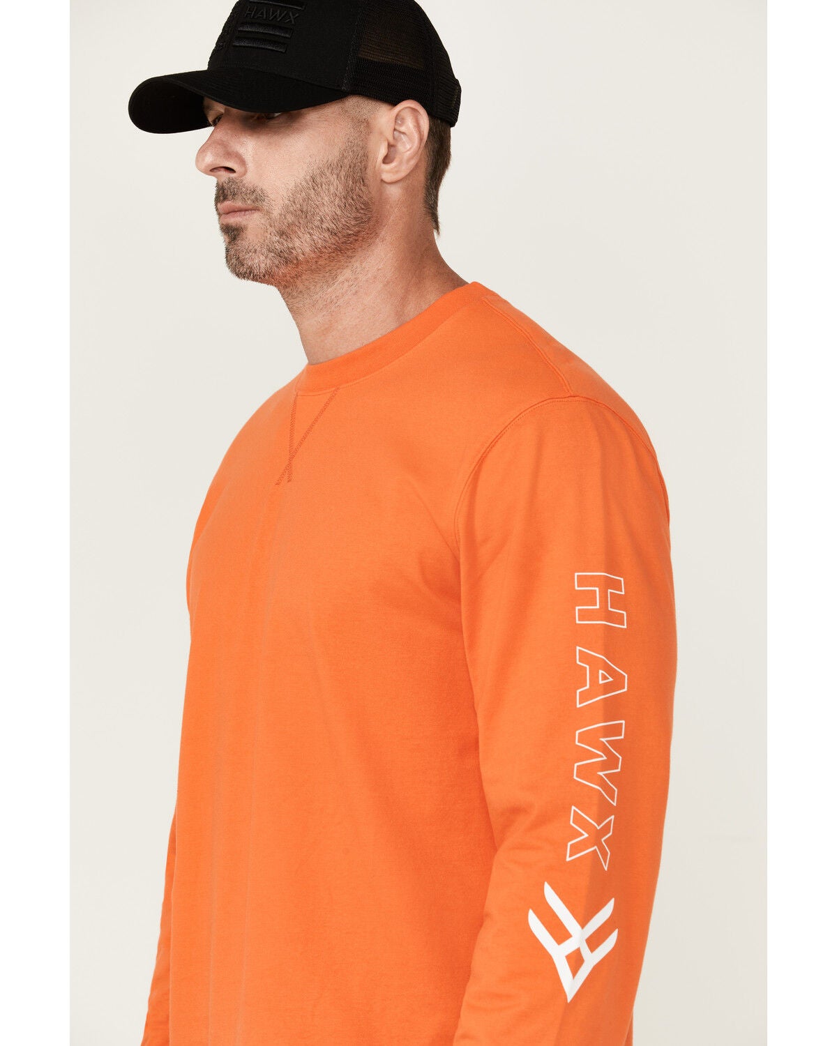 Image #2 - Hawx Men's Logo Long Sleeve Graphic Work T-Shirt - Big & Tall, Orange, hi-res