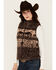 Image #2 - Shyanne Women's Buffalo Print Snap Sherpa Vest, Chocolate, hi-res