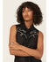 Image #1 - Paige Wallace Women's Hammered Onyx Adjustable Ring, Silver, hi-res