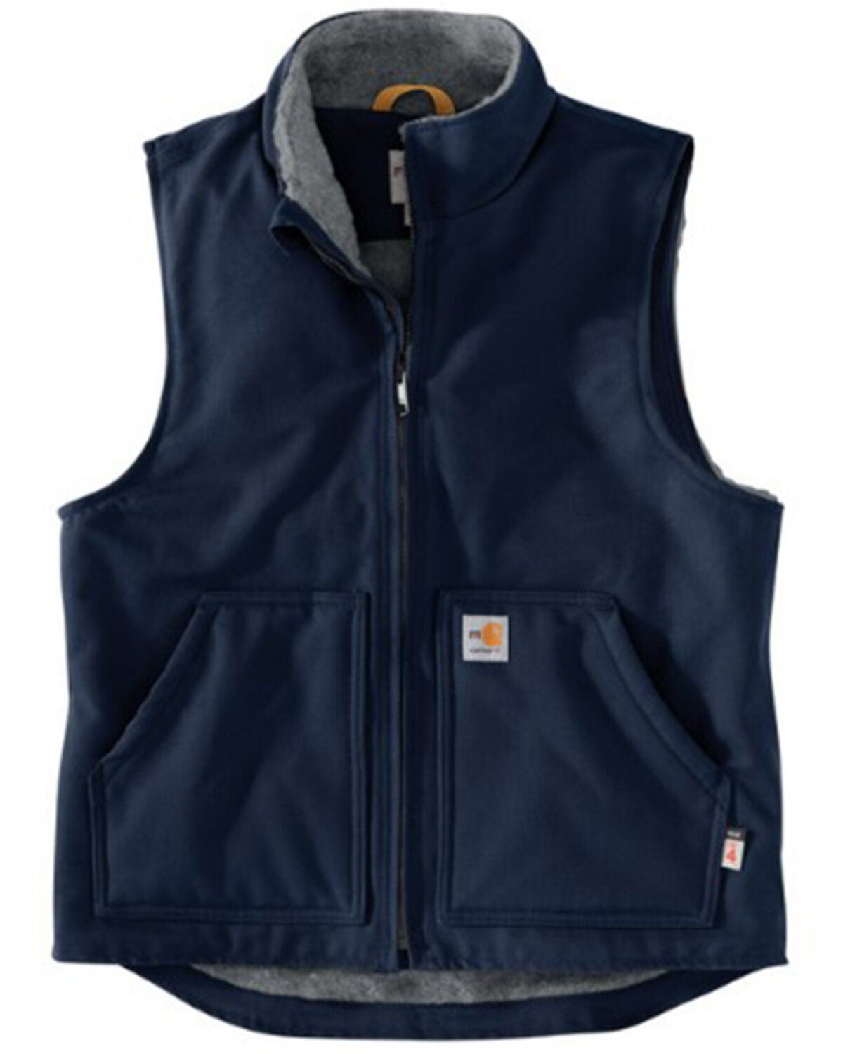 Carhartt Men's FR Duck Sherpa-Lined Vest, Navy, hi-res