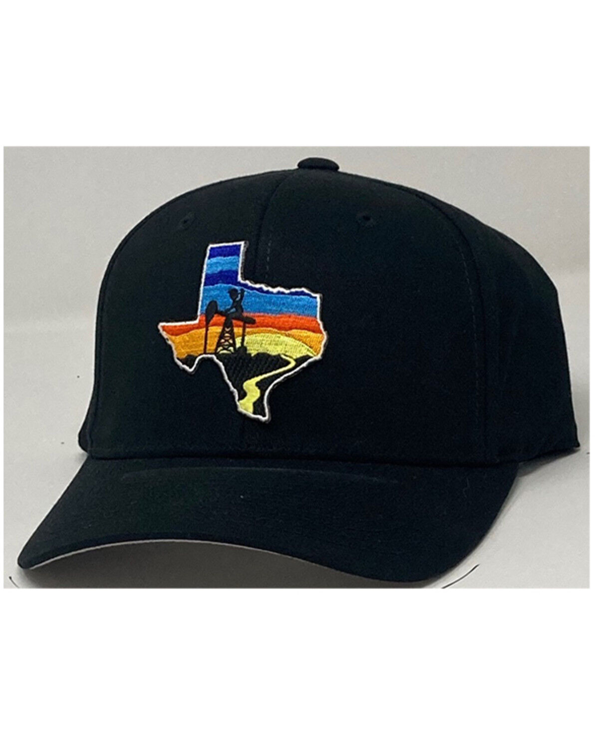Image #1 - Oil Field Hats Men's Texas Oil Sunset Patch Solid-Back Ball Cap - Black, Black, hi-res