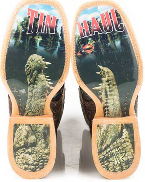 Image #2 - Tin Haul Men's Swamp Chomp Western Boots - Broad Square Toe, Brown, hi-res