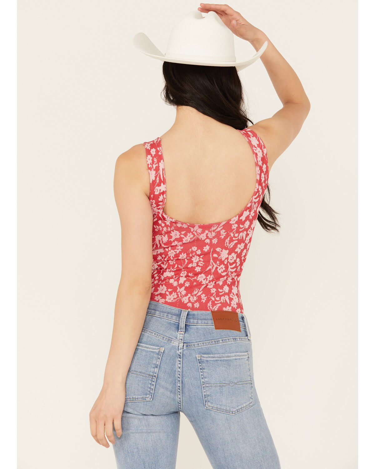 Image #4 - Free People Women's Clean Lines Printed Bodysuit, Red, hi-res