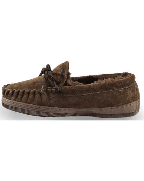 Image #3 - Lamo Women's Leather Moccasin Slippers, Chocolate, hi-res
