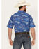 Image #4 - Ariat Men's VentTEK Outbound Print Classic Fit Short Sleeve Performance Shirt, Blue, hi-res