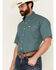 Image #2 - Cinch Men's Geo Print Short Sleeve Button-Down Western Shirt, Teal, hi-res