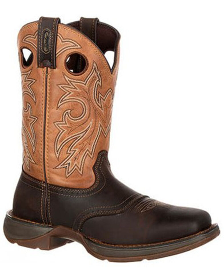 Durango Rebel Men's Waterproof Western Boots - Steel Toe, Brown, hi-res