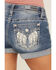 Image #2 - Miss Me Women's Medium Wash Mid Rise Rolled Hem Denim Shorts, Medium Wash, hi-res