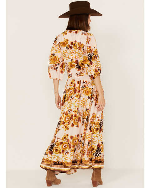 Image #4 - Talisman Women's Malicon Floral Print Puff Sleeve Maxi Dress, Multi, hi-res