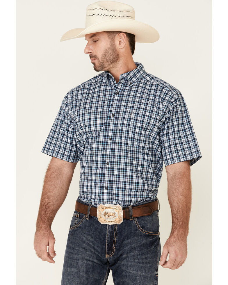 Ariat Men's Hardley Small Plaid Short Sleeve Button-Down Western Shirt ...