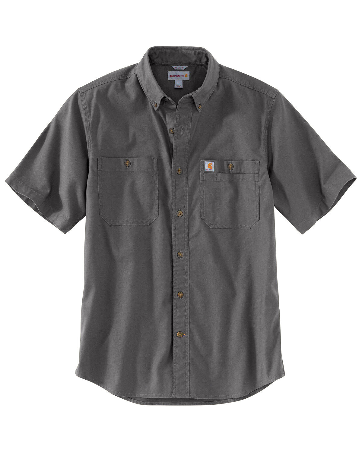 Image #2 - Carhartt Men's Rugged Flex® Rigby Short Sleeve Work Shirt - Tall, Charcoal, hi-res