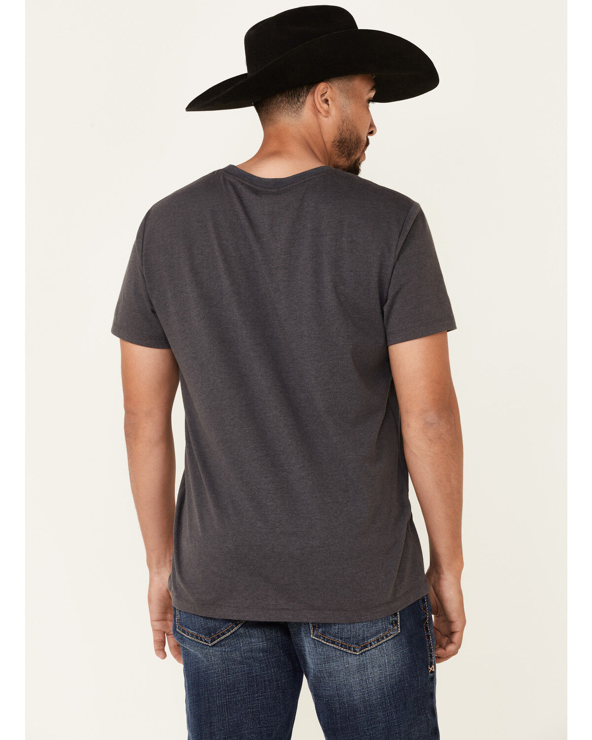 Image #4 - Rock & Roll Denim Men's Charcoal Circle Graphic Short Sleeve T-Shirt, Charcoal, hi-res