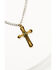 Image #3 - Cody James Men's Gold Cross Turquoise Inlay Necklace, Yellow, hi-res