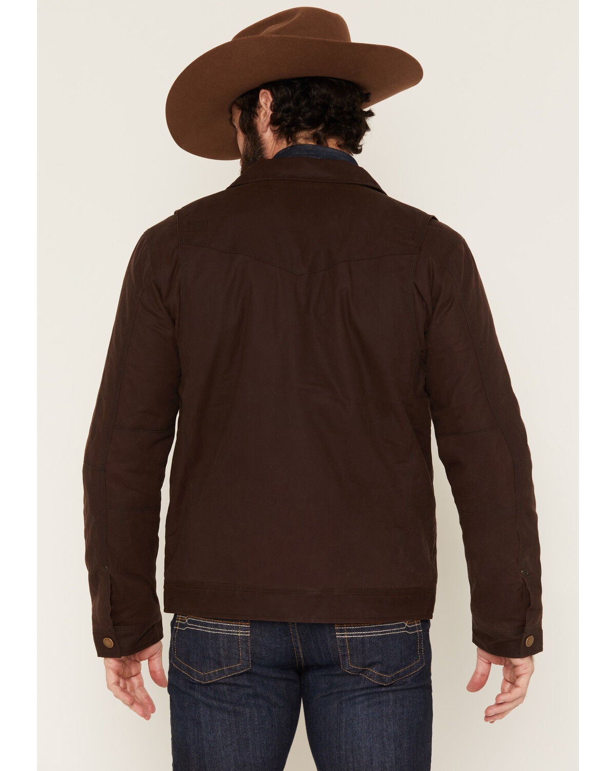 Image #4 - Cody James Men's Laramine Concealed Carry Waxed Canvas Trucker Jacket, Dark Brown, hi-res