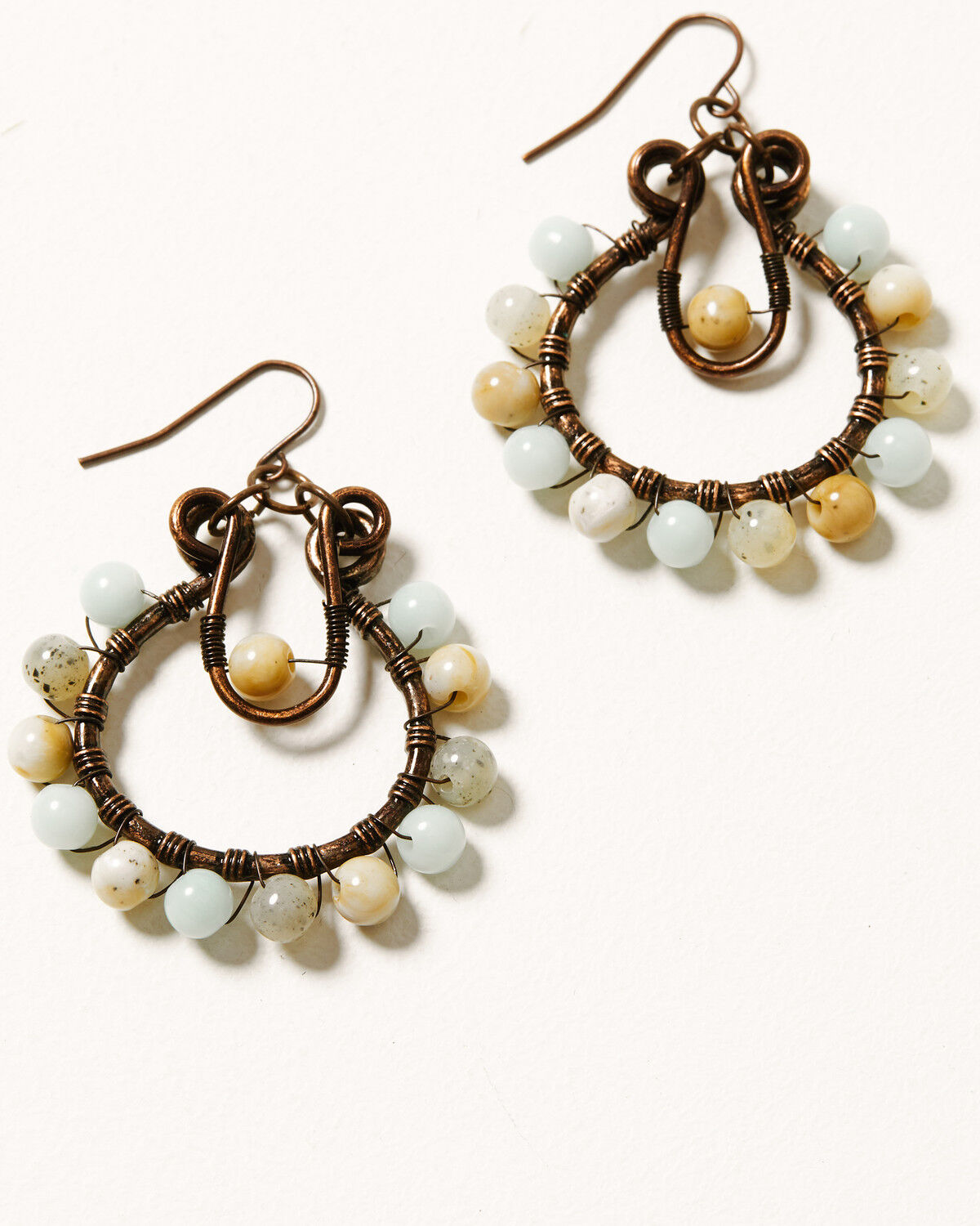 Image #1 - Shyanne Women's Mystic Skies Beaded Hoop Earrings, Rust Copper, hi-res