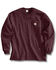 Image #1 - Carhartt Men's Loose Fit Heavyweight Long Sleeve Logo Pocket Work T-Shirt - Big & Tall, Port, hi-res
