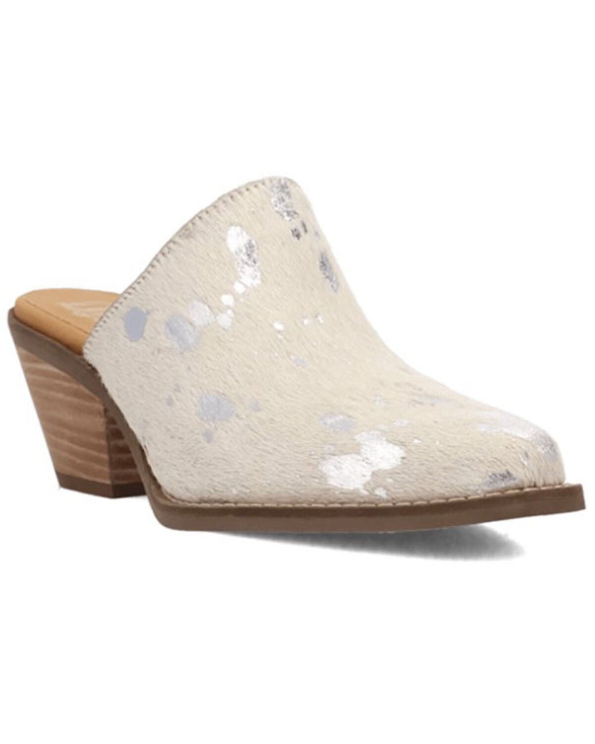 Dingo Women's Cash Cow Mules, Silver, hi-res