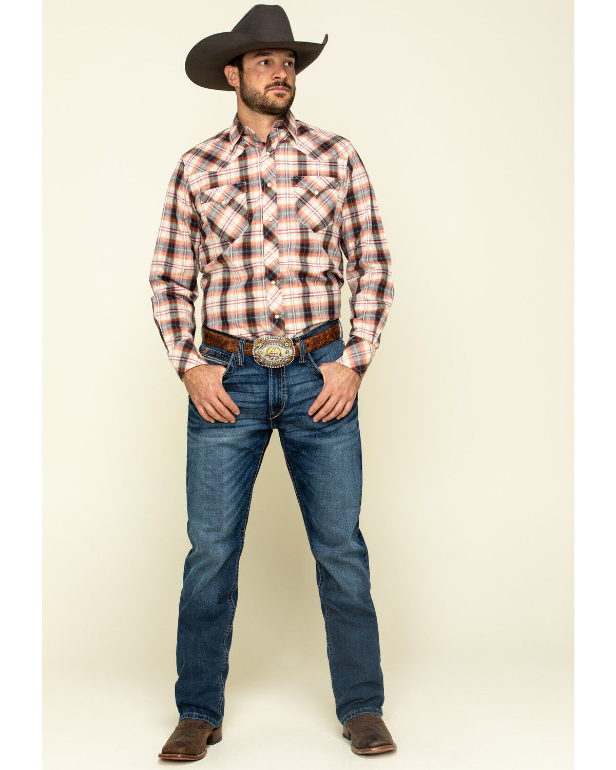 Image #6 - Roper Men's West Made Multi Rope Plaid Long Sleeve Western Shirt, , hi-res