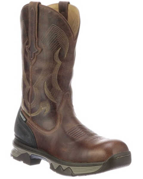 Lucchese Men's Performance Molded Western Work Boots - Composite Toe, Brown, hi-res