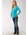 Roper Women's Eagle Graphic Long Sleeve Top, Blue, hi-res