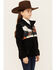 Image #2 - Hooey Girls' Scenic Print Softshell Jacket, Black, hi-res