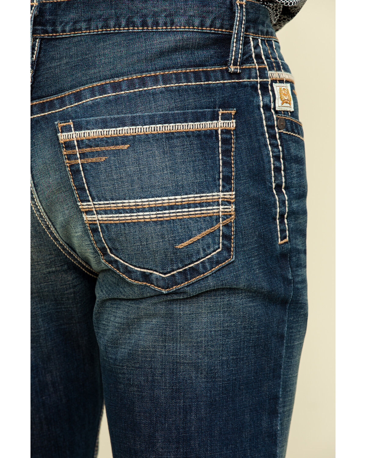 Image #4 - Cinch Men's Ian Dark Wash Slim Bootcut Rigid Denim Jeans, Indigo, hi-res