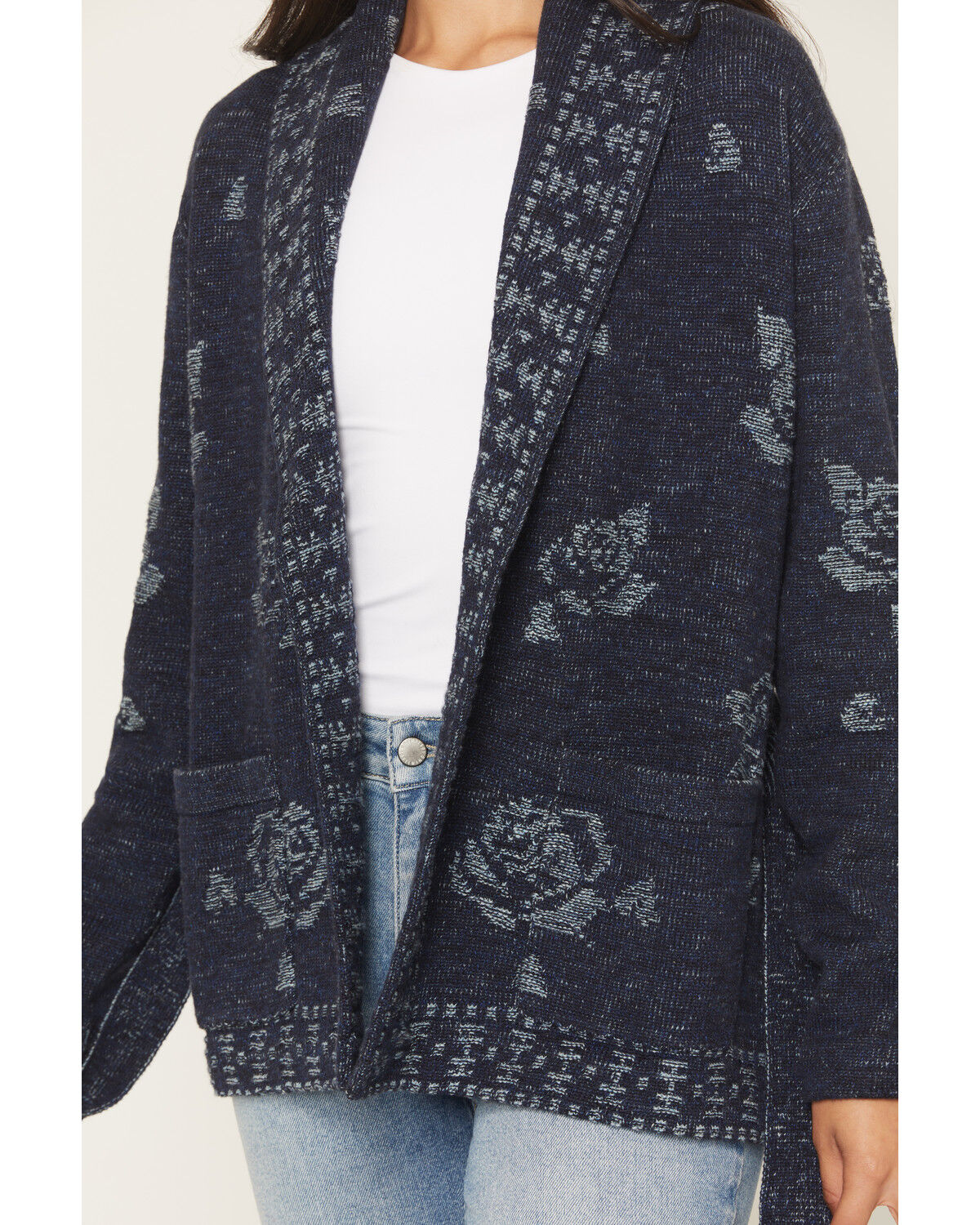 Image #3 - Idyllwind Women's Lauren Rose Cardigan Sweater, Indigo, hi-res