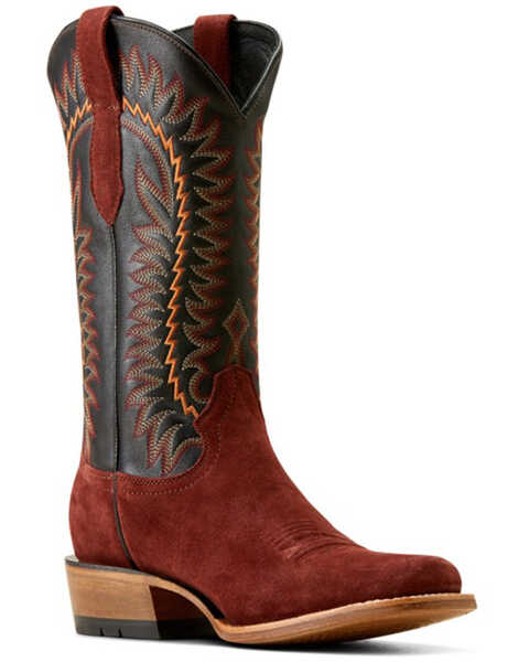 Ariat Men's Futurity Time Roughout Western Boots - Square Toe , Red, hi-res