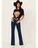 Image #1 - Wrangler Women's Dark Westward Mid Rise Bootcut Denim Stretch Jeans, Dark Wash, hi-res