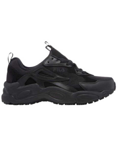 Fila Men's Memory Lateshift Slip Resistant Waterproof Work Shoes - Soft Toe , Black, hi-res