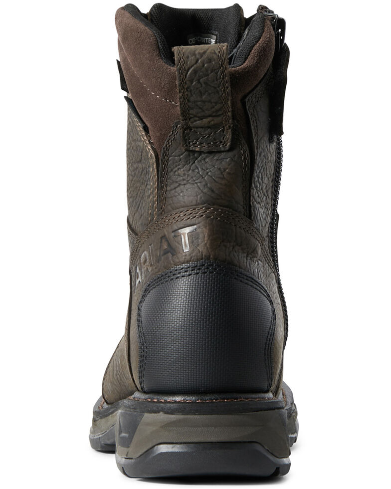 Ariat Men's Workhog Side Zip Waterproof Work Boots - Carbon toe, Brown, hi-res
