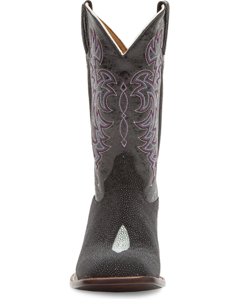 Cody James Men's Stingray Embroidered Exotic Boots - Square Toe, Black, hi-res