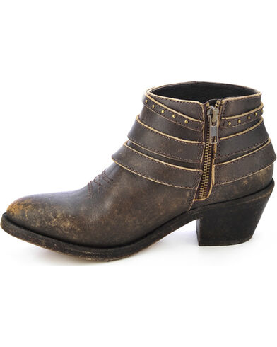 Circle G Distressed Ankle Strap Boots - Round Toe - Country Outfitter