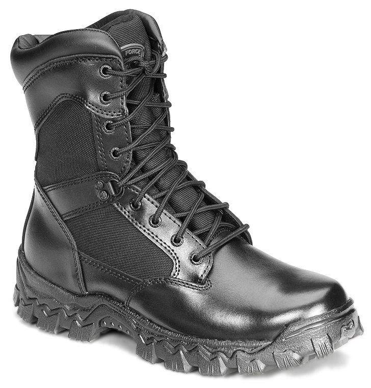 Rocky Men's 8" AlphaForce Lace-up Duty Boots - Round Toe, Black, hi-res