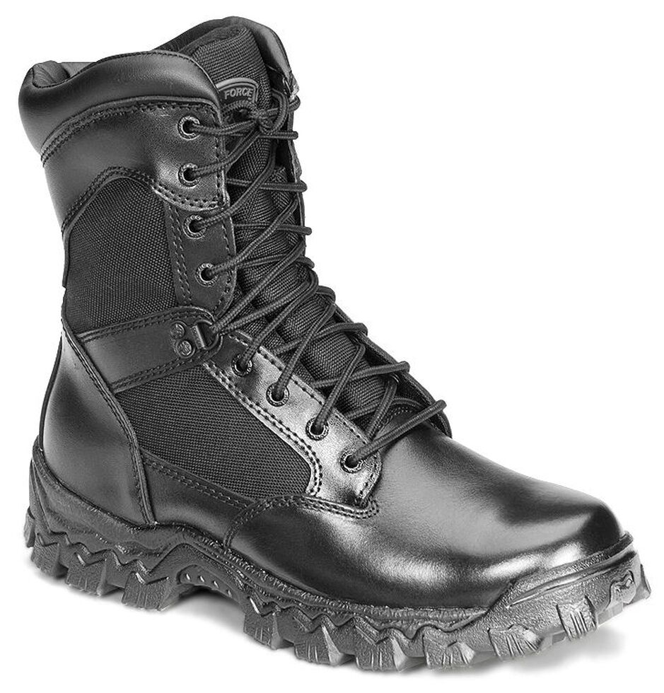 Rocky 8" AlphaForce Lace-up Duty Boots, Black, hi-res