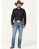 Image #1 - Wrangler Retro Men's Kresby Medium Wash Slim Bootcut Stretch Premium Green Jeans, , hi-res