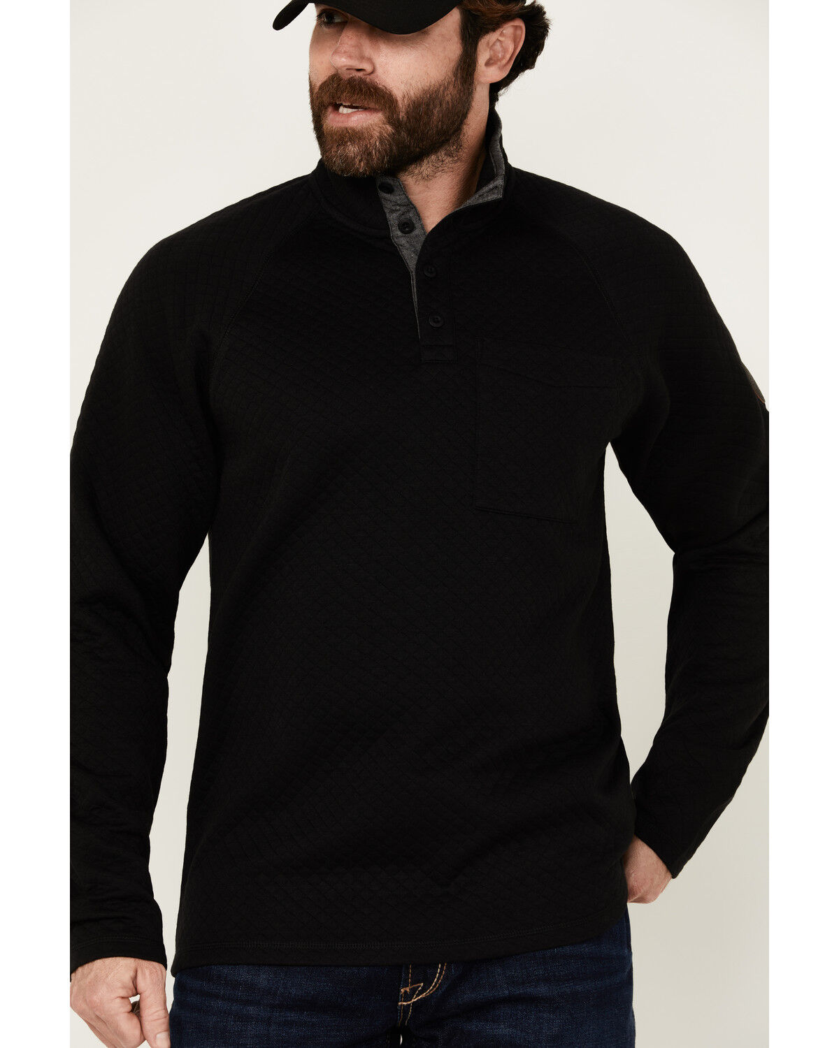 Image #3 - Brothers and Sons Men's Uinta Quilted Pullover, Black, hi-res