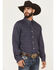 Image #2 - Wrangler X Cody Johnson Men's Paisley Print Long Sleeve Button-Down Western Shirt, Navy, hi-res