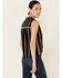 Rock & Roll Denim Women's Serape Stripe Tie-Front Sleeveless Button Down Western Shirt, Black, hi-res