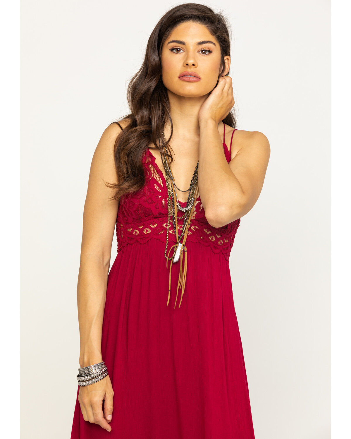 pink maxi slip dress