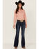 Image #1 - RANK 45® Women's Dark Wash Mid Rise Flare Jeans, Medium Wash, hi-res