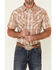 Image #3 - Cowboy Hardware Men's Paisley Striped Print Short Sleeve Snap Western Shirt , Tan, hi-res
