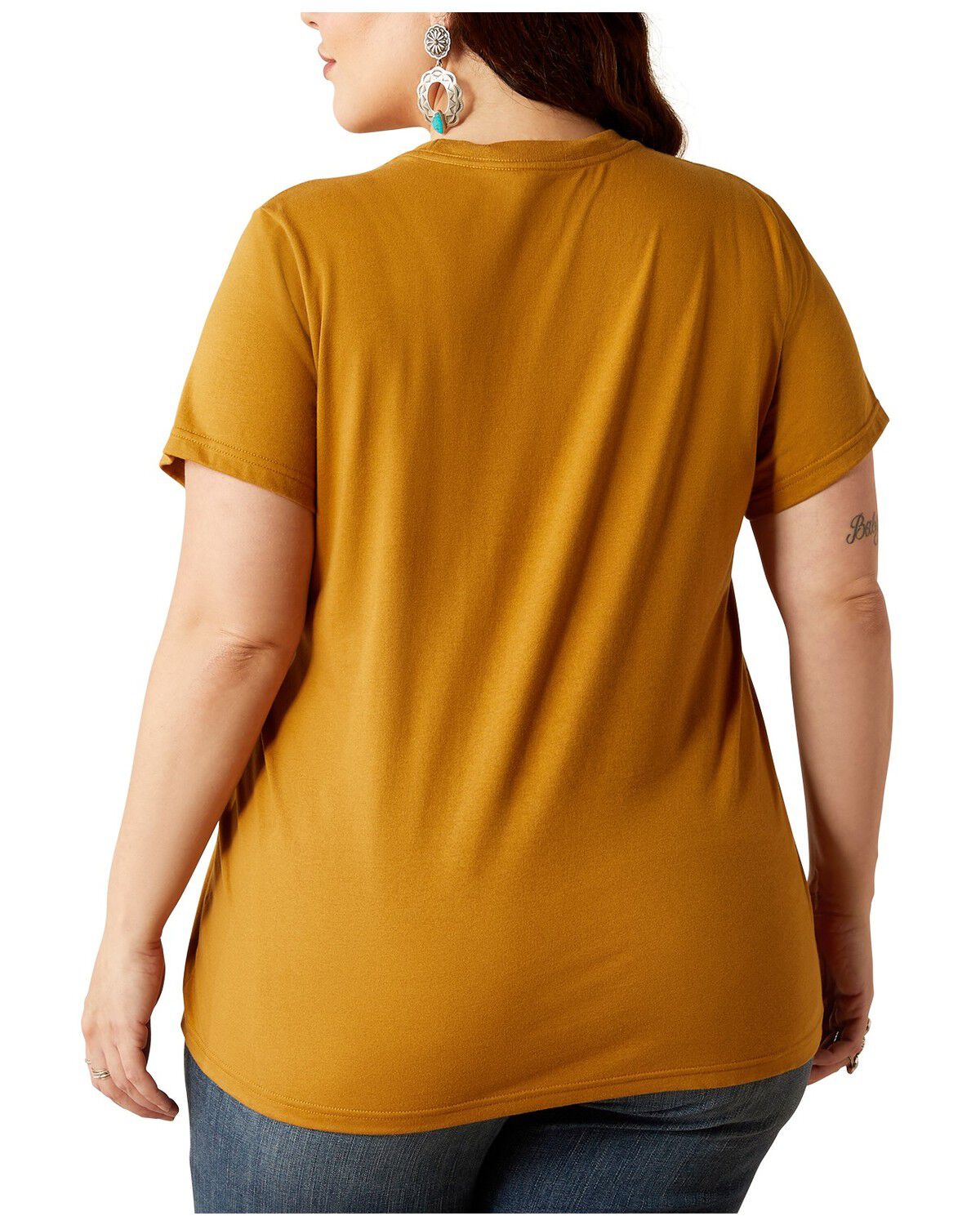 Image #2 - Ariat Women's Stay Gold Short Sleeve Graphic Tee - Plus, Gold, hi-res