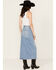 Image #3 - Vervet Women's Light Wash Front Slit Denim Midi Skirt, Light Wash, hi-res