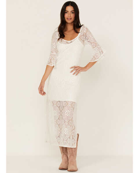Image #2 - Idyllwind Women's Firefly Road Lace Maxi Dress, White, hi-res